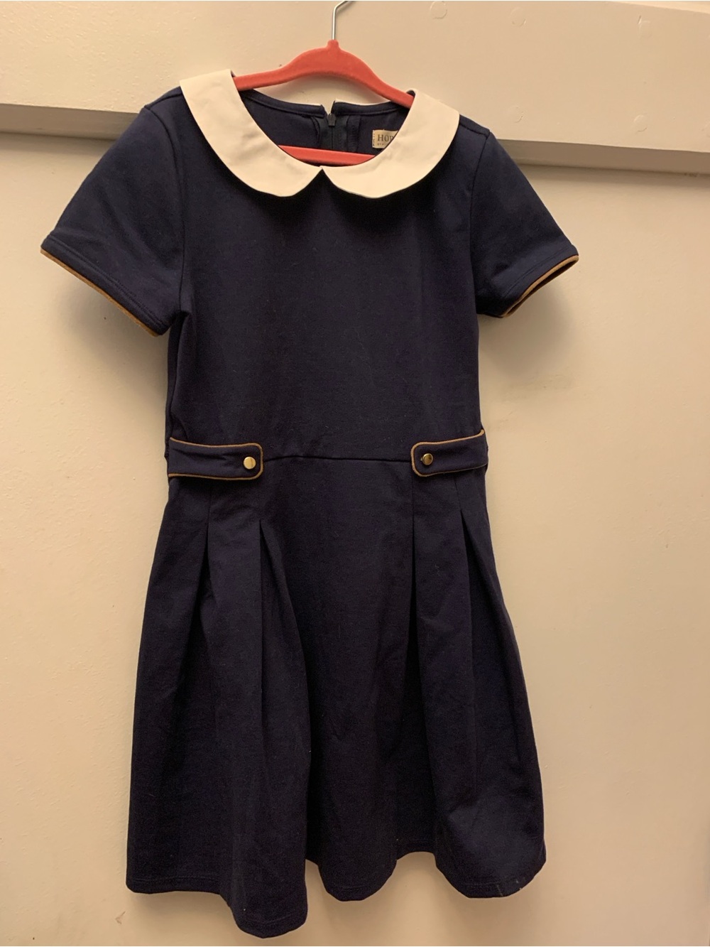 Girls' Casual Navy Blue Dress - Organic Cotton Blend
